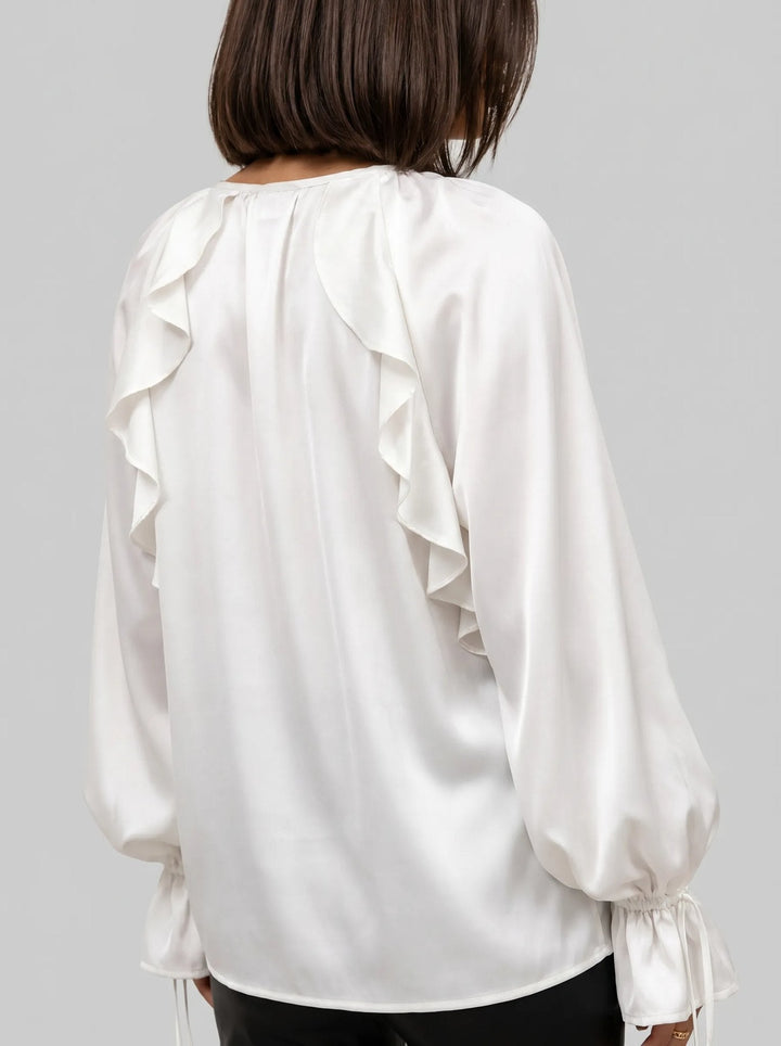 Liora | Satin Ruffle Blouse