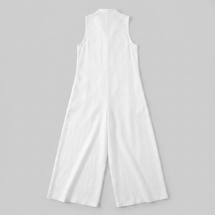 Luna | Jumpsuit Women Breathable Cotton-Linen Blend, Sleeveless Design