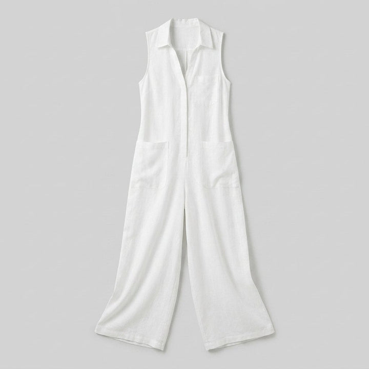Luna | Jumpsuit Women Breathable Cotton-Linen Blend, Sleeveless Design
