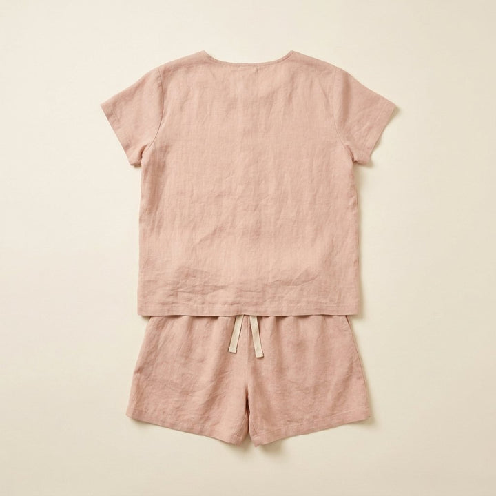 Luna | Pajama Set Lightweight Linen, Short Sleeve for Women