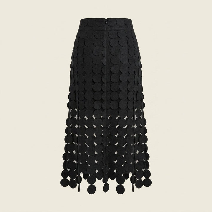 Luna | Luxe Midi Skirt High Waist, Laser Cut Design