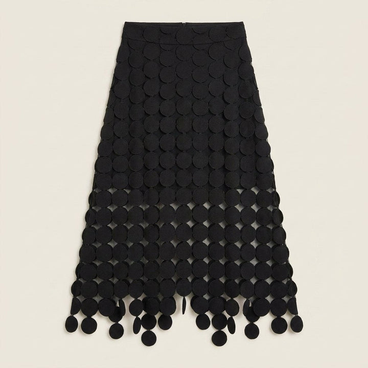 Luna | Luxe Midi Skirt High Waist, Laser Cut Design