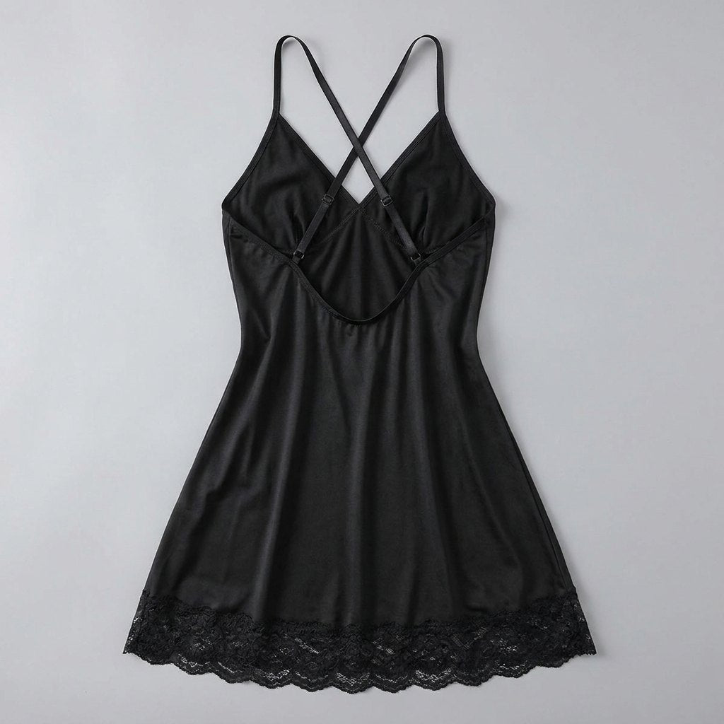Luna | Sleep Dress Lace Trim, Bowknot Decor for Women