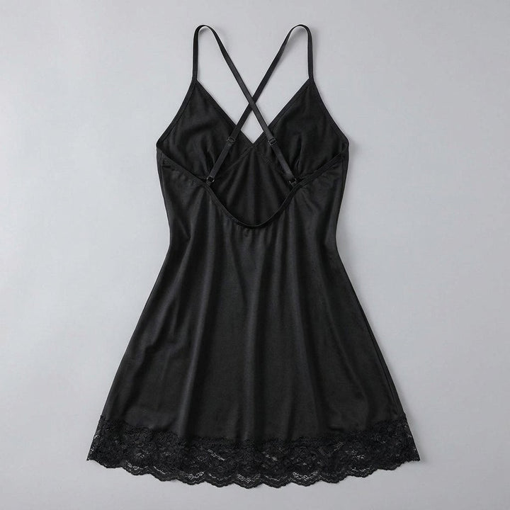 Luna | Sleep Dress Lace Trim, Bowknot Decor for Women