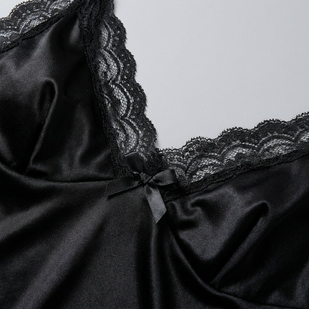 Luna | Sleep Dress Lace Trim, Bowknot Decor for Women