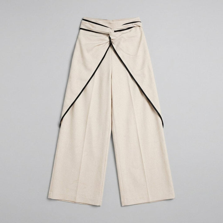 Luna | Wide Leg Trousers Linen Blend, Relaxed Fit