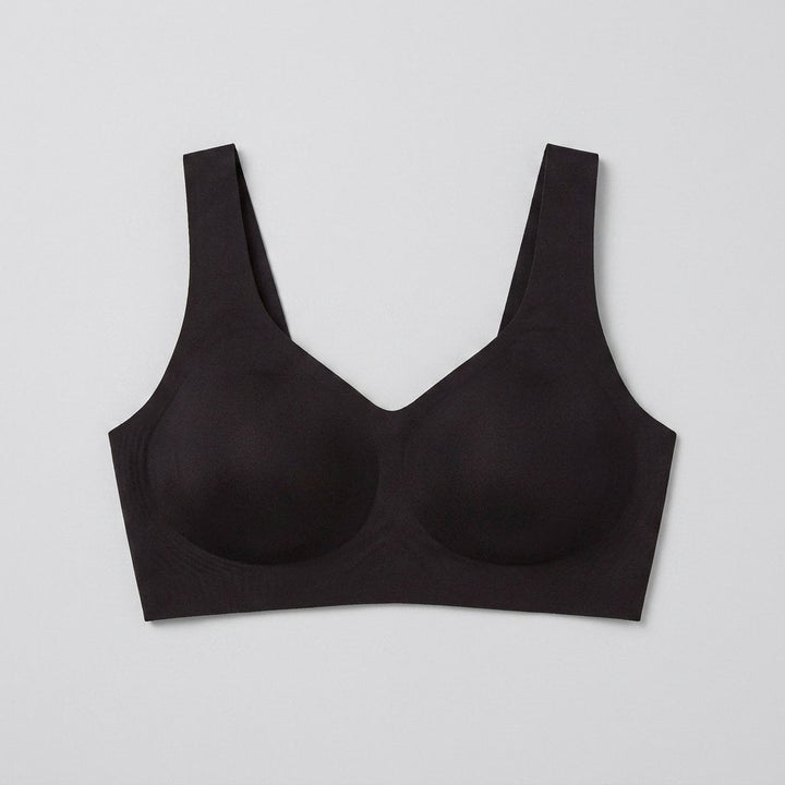 Black jelly bra flat-lay