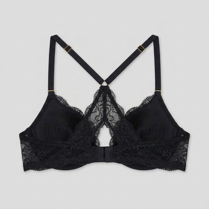 Luxe Lace Racerback Bra | Push-Up, Front Closure