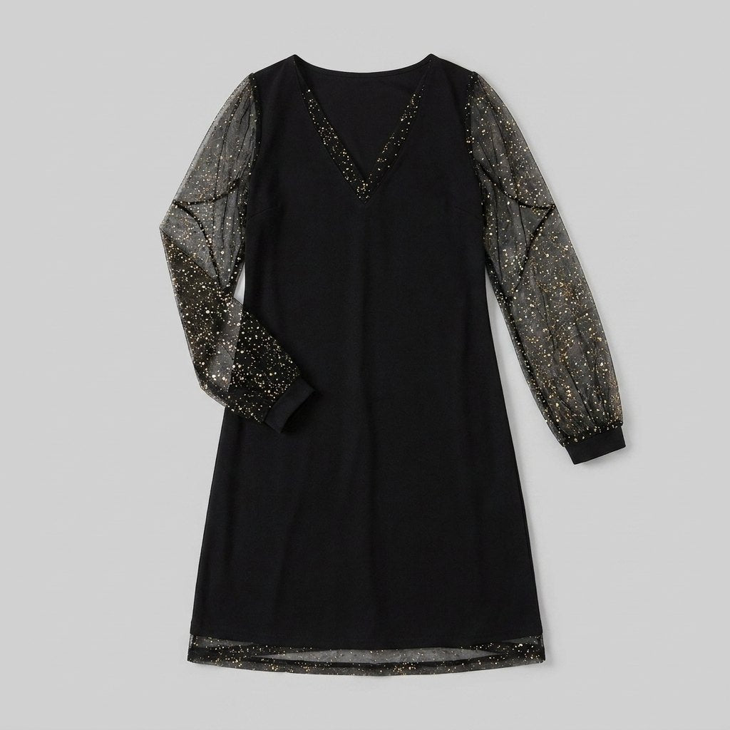 Matilda | evening dress with sheer sleeves