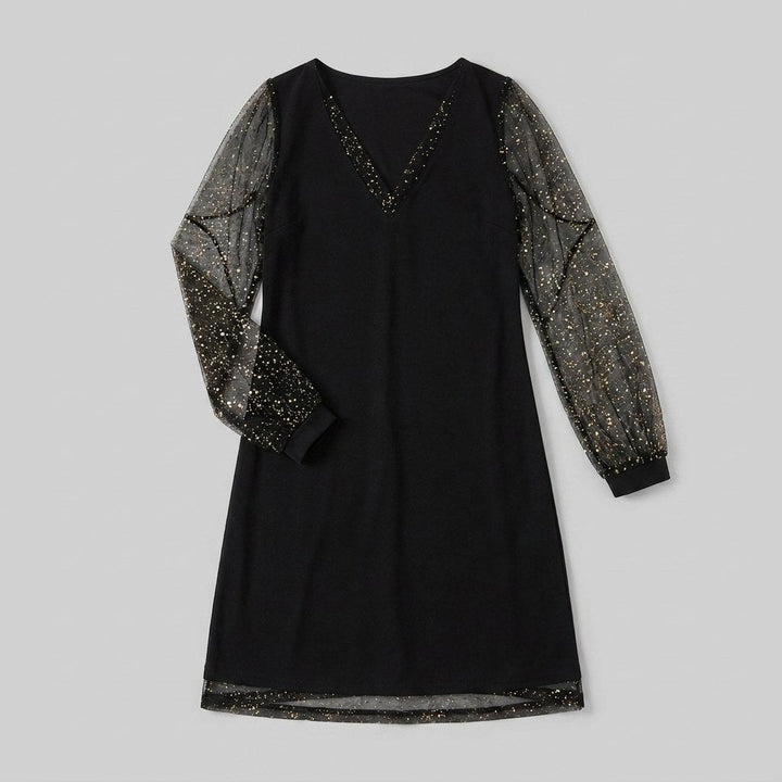 Matilda | evening dress with sheer sleeves
