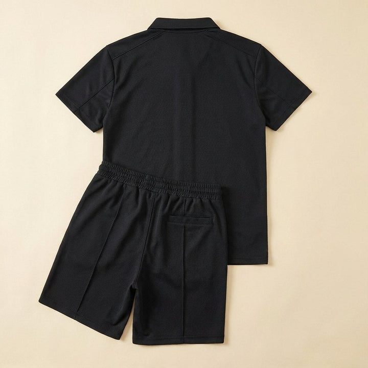 Maverick | Men's Summer Set Breathable Zipper Polo Shirt and Shorts