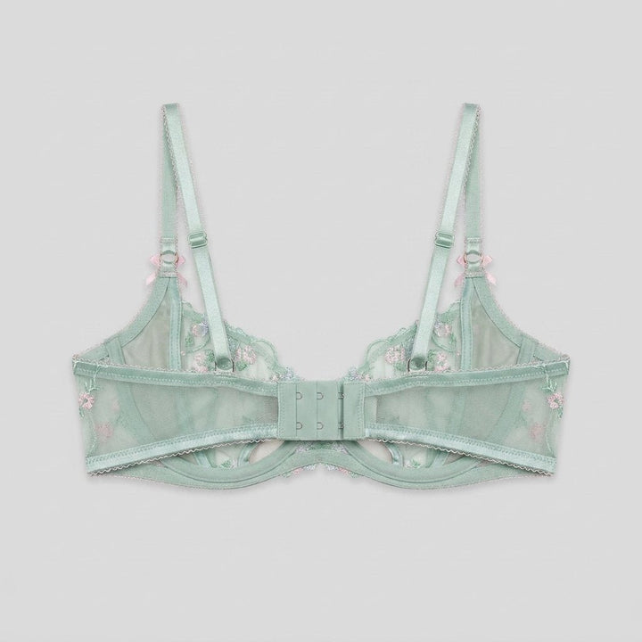Mira Balcony Bra | Underwired, Floral Embroidery, Satin