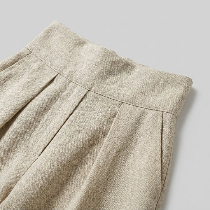 Mira | Blouse and Pants Set Cotton-Linen Blend, Sleeveless, Wide-Leg