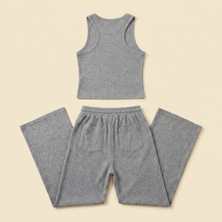 Mira | Women's Set Cotton Blend Loungewear, Striped Tank Top & Drawstring Skirt