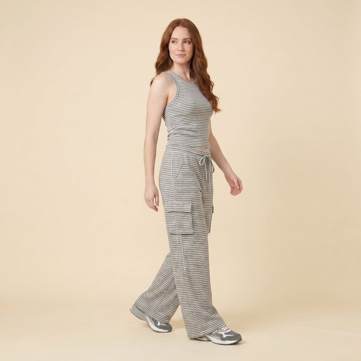 Mira | Women's Set Cotton Blend Loungewear, Striped Tank Top & Drawstring Skirt