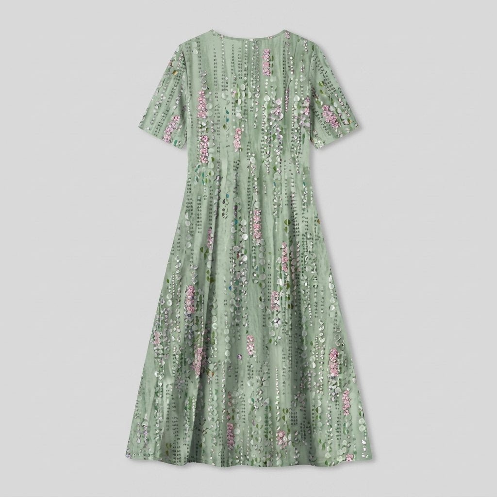 Mira | Floral Dress Lightweight Midi, V-Neck with Pockets
