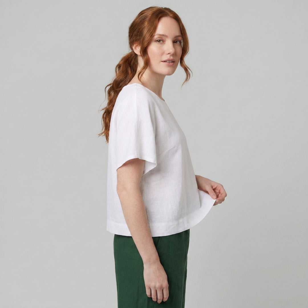 Mira | Women's Top Loose-Fit Linen, Breathable Design