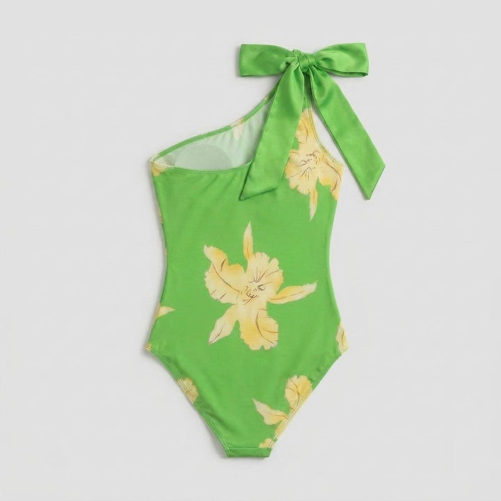 Mira | One-Piece Swimsuit Retro Floral Design, High Stretch, Underwire