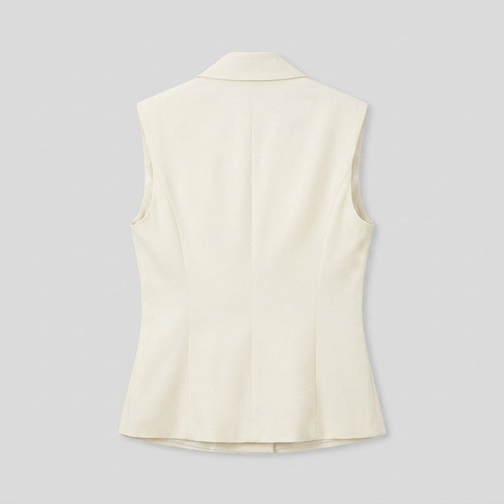 Nora | Women's Vest Asymmetrical Cut, Metallic Ruched Design