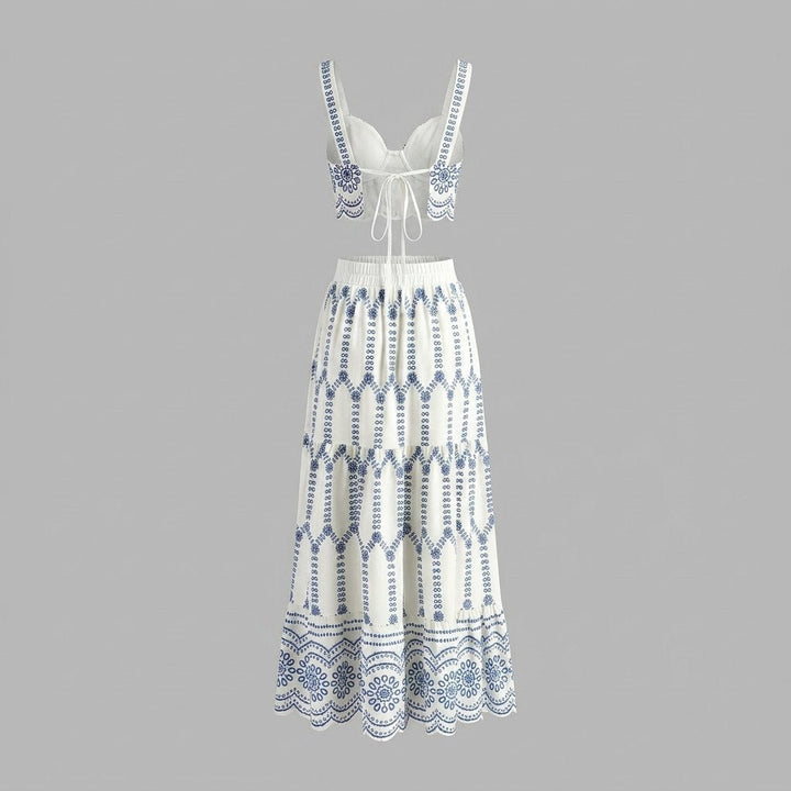 Pinta | Two Piece Skirt Set Printed Polyester, Tie Back Design