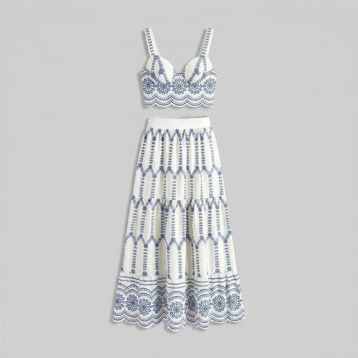Pinta | Two Piece Skirt Set Printed Polyester, Tie Back Design