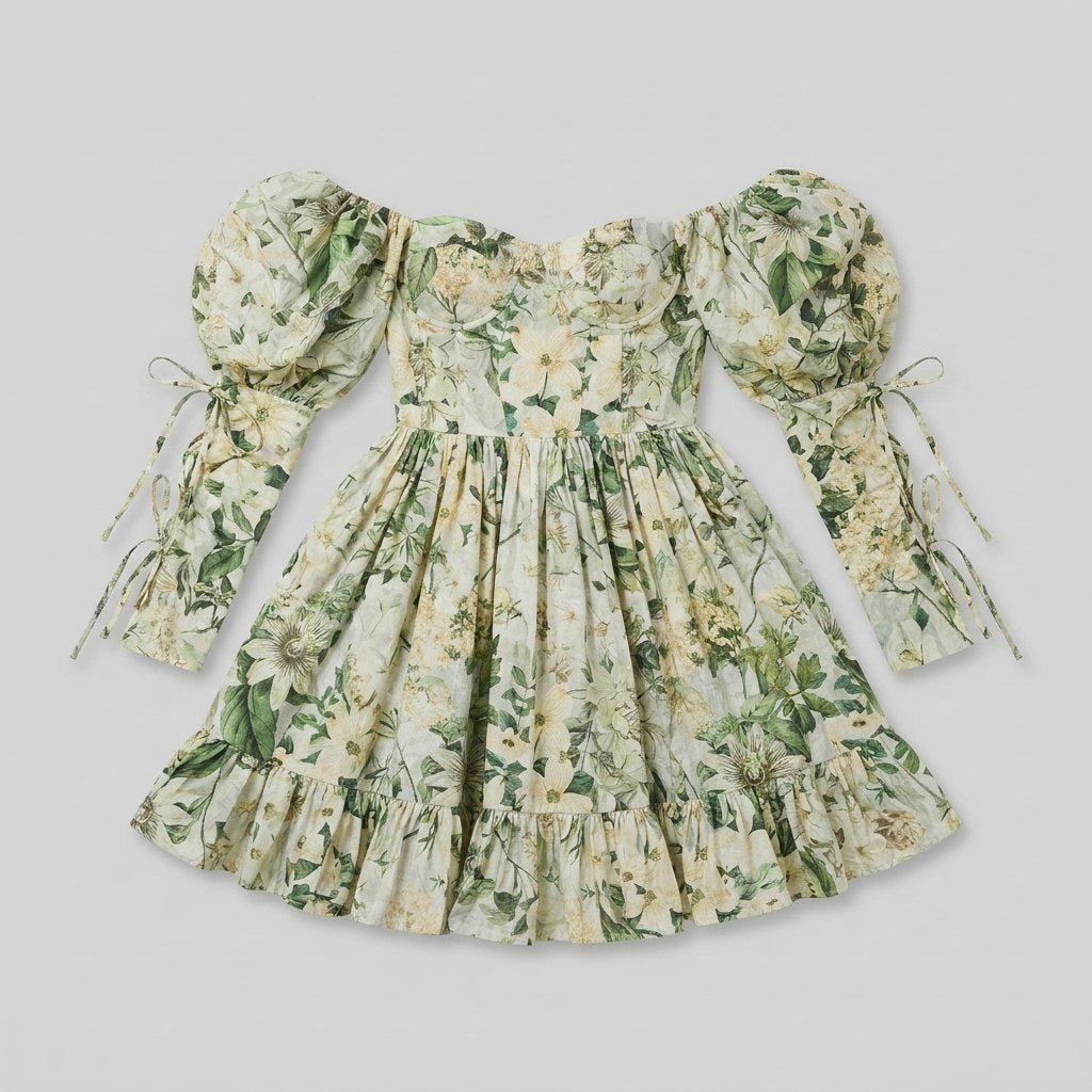 Primavera Vigil Dress | Cotton Mini with Ruffled Circle Skirt for Wedding Guests