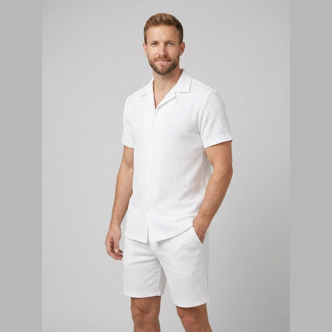 Relaxtic | Mens Shirt and Shorts Set Woven Material, Regular Fit