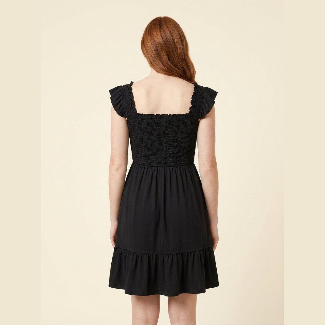 Rosa | A-Line Dress Ruffled Square Neck, Cap Sleeves, Summer Dress for Women