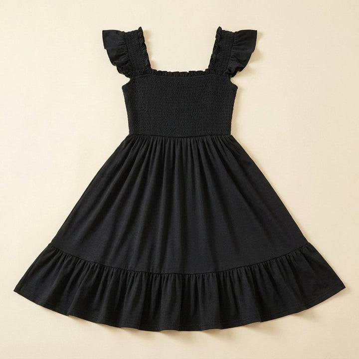 Rosa | A-Line Dress Ruffled Square Neck, Cap Sleeves, Summer Dress for Women