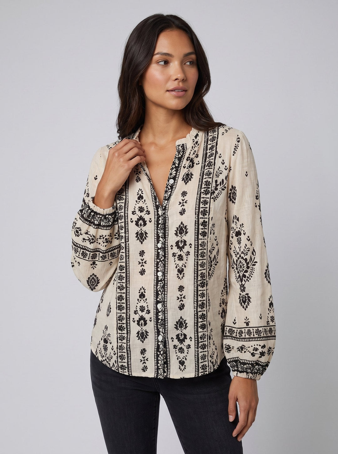 Rosie | Elegant Floral Printed Blouse Long Sleeves