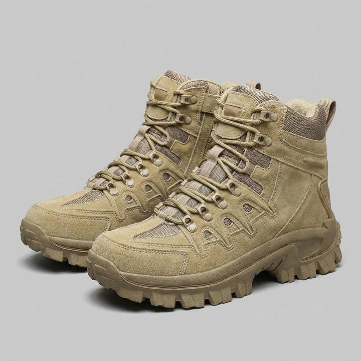 Rugged | Hiking Boots for Men Waterproof Leather, Shock Absorption