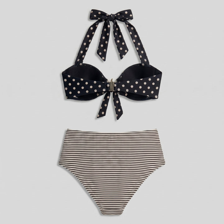 Sandy | Starfish Bikini Set Retro Polka Dot, High Stretch, Wireless Bra