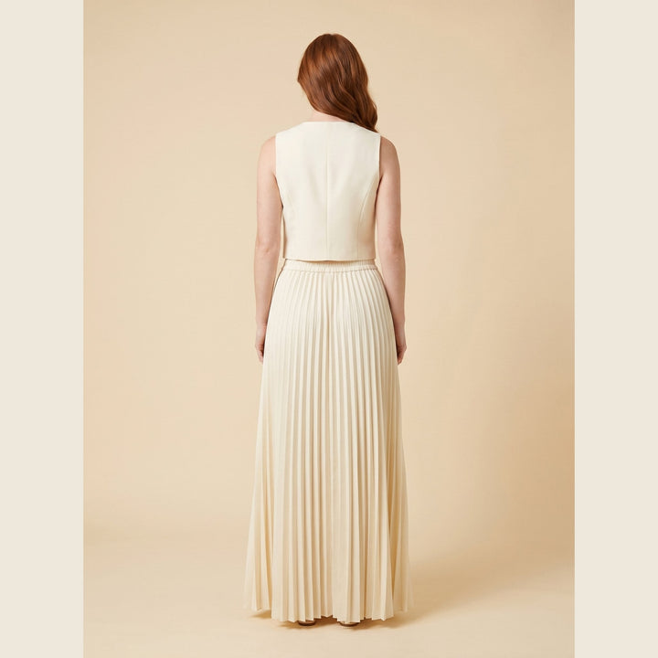 Sera | Matching Set Sleeveless Cropped Top & Pleated Maxi Skirt for Women