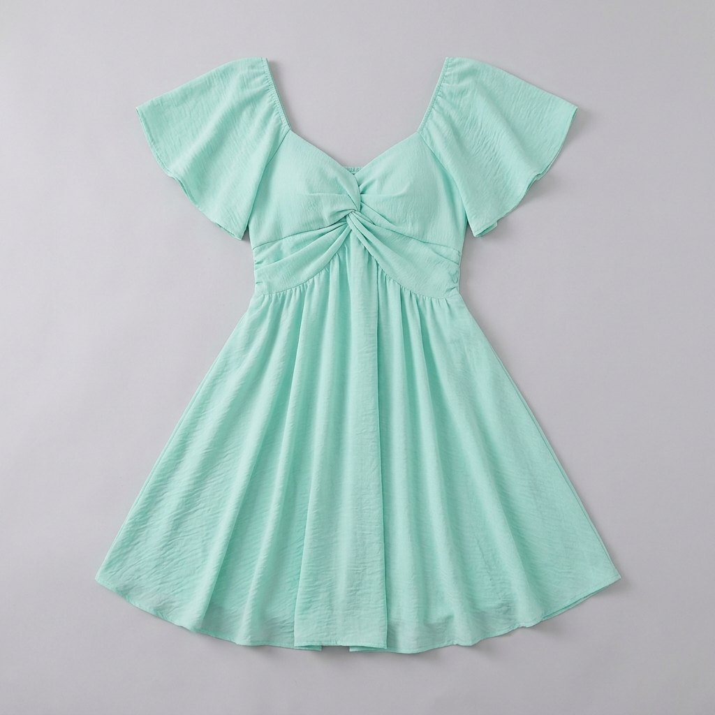 Sienna |V Women's Dress Lightweight Chiffon, Flutter Sleeve