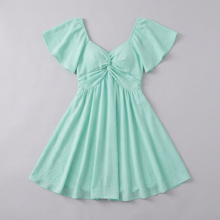 Sienna |V Women's Dress Lightweight Chiffon, Flutter Sleeve