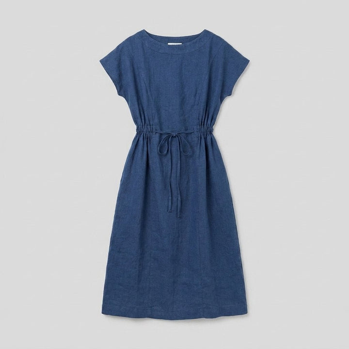 Sierra | Women's Dress Soft Linen, Cap Sleeve, Knee-Length