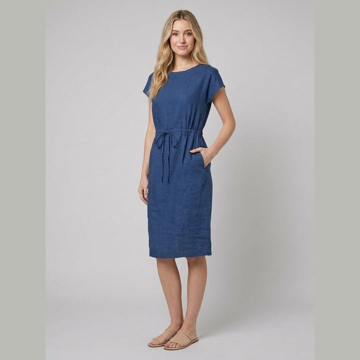 Sierra | Women's Dress Soft Linen, Cap Sleeve, Knee-Length