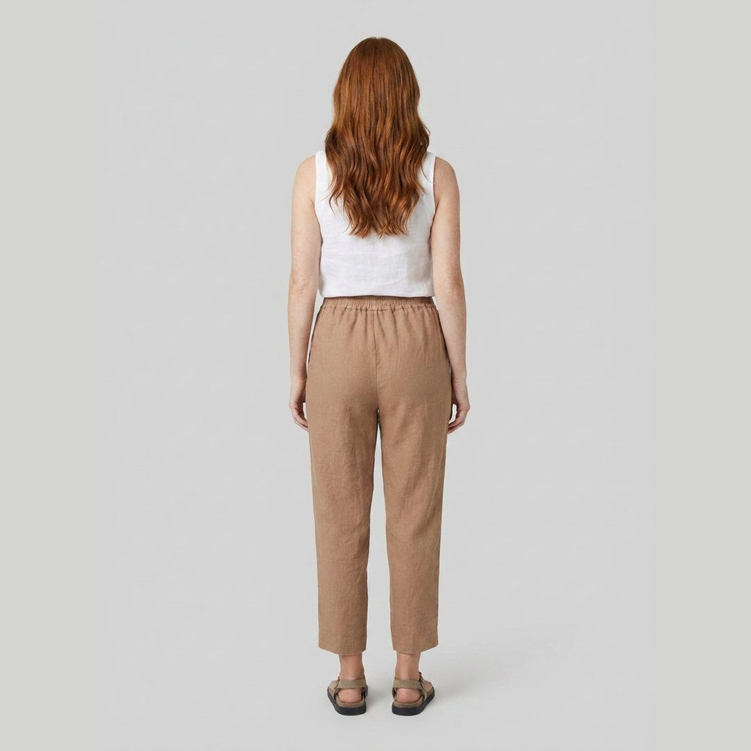 Sierra Linen Pants | Relaxed Fit, Lightweight, Elastic Waist, Tapered Leg