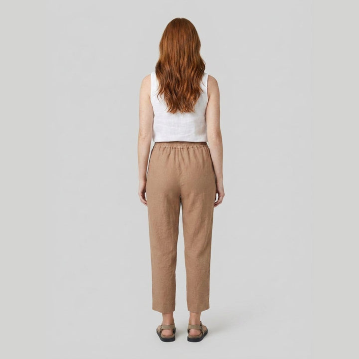 Sierra Linen Pants | Relaxed Fit, Lightweight, Elastic Waist, Tapered Leg