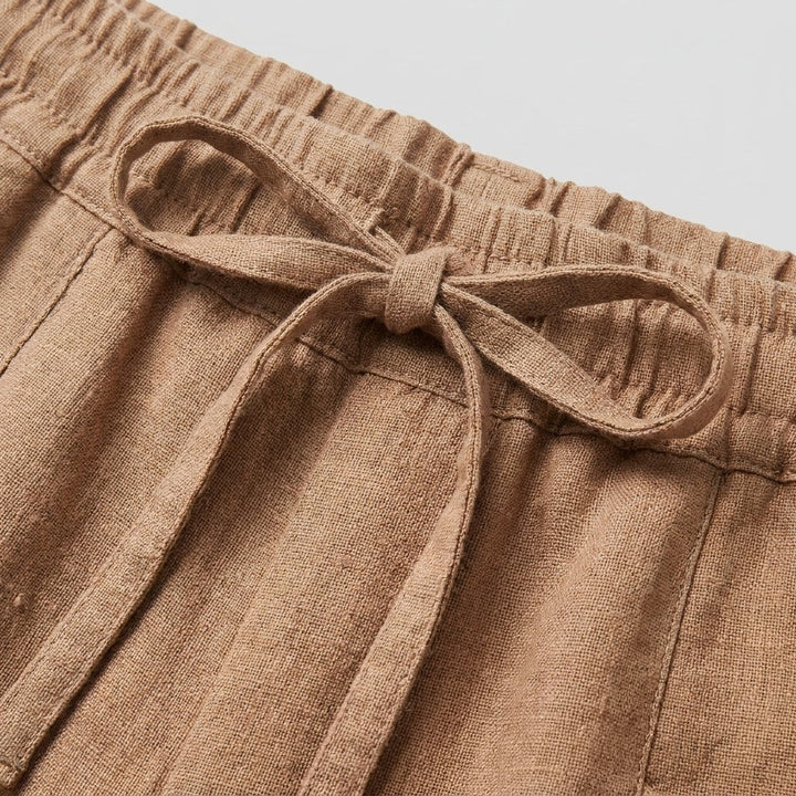 Sierra Linen Pants | Relaxed Fit, Lightweight, Elastic Waist, Tapered Leg