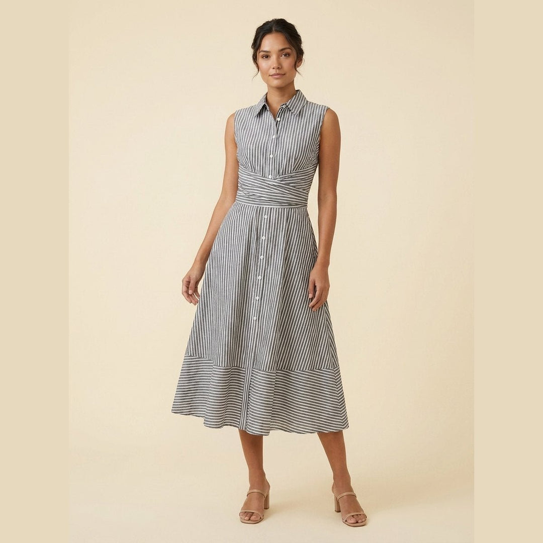 Sierra striped midi dress black and white