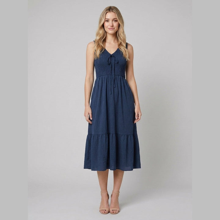 Sleek Aline dress dark blue front