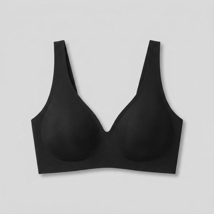 Sleek Deep V Bra Black seamless wireless
