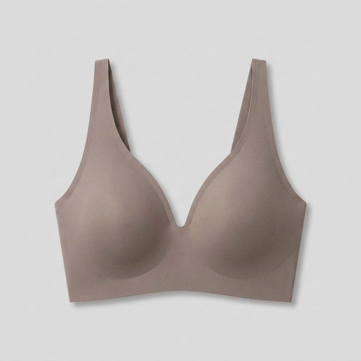 Sleek Deep V Bra Gray seamless wireless