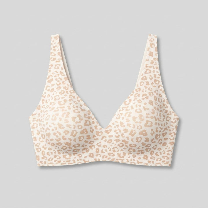 Sleek Deep V Bra Light Leopard seamless wireless