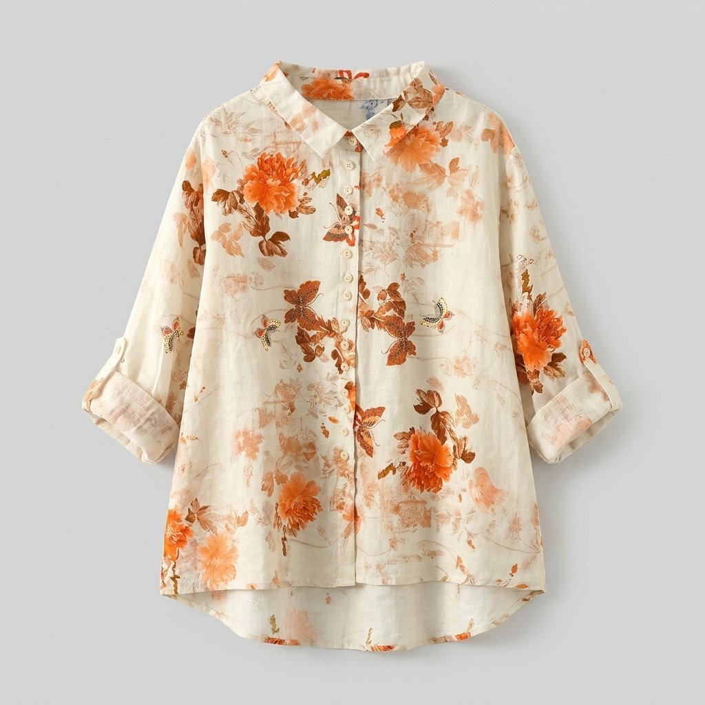 Sola | Blouse for Women Cotton, Peter Pan Collar, Loose Fit