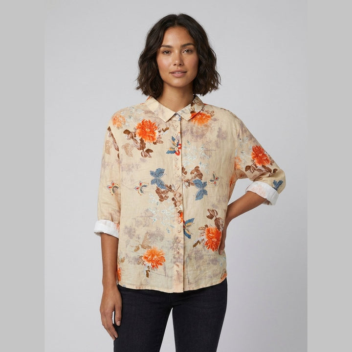 Sola blouse Peter Pan collar orange floral