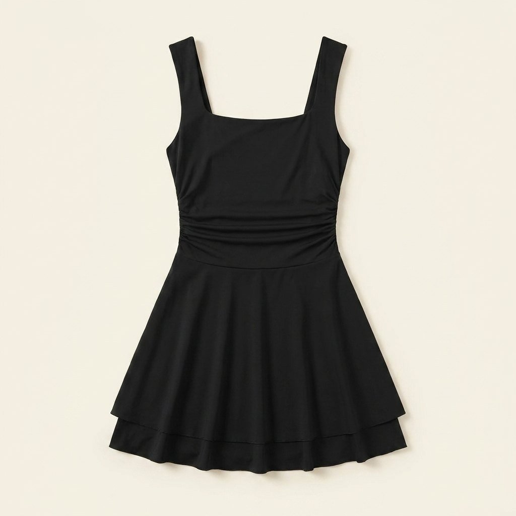 Sola | Mini Dress Sleeveless, Ruched Layered Summer Dress for Women