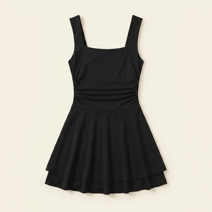 Sola | Mini Dress Sleeveless, Ruched Layered Summer Dress for Women