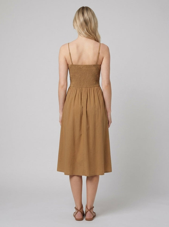 Soleil | Women's Dress Flowy A-Line, Spaghetti Strap Summer Dress